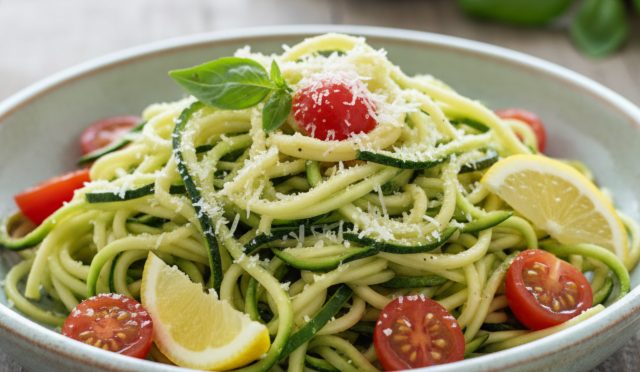 Az Kalorili Kabak Spagetti Tarifi