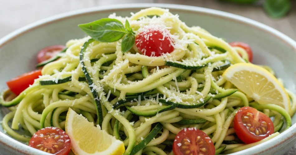 Az Kalorili Kabak Spagetti Tarifi