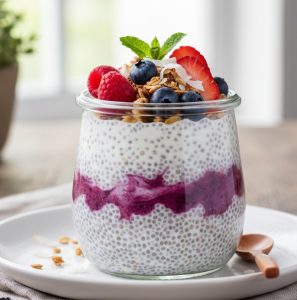Az Kalorili ve Tok Tutan Chia Tohumlu Puding Tarifi