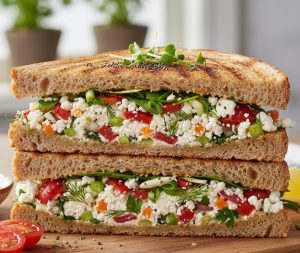 Az Kalorili Fit: Sebzeli ve Lor Peynirli Tost